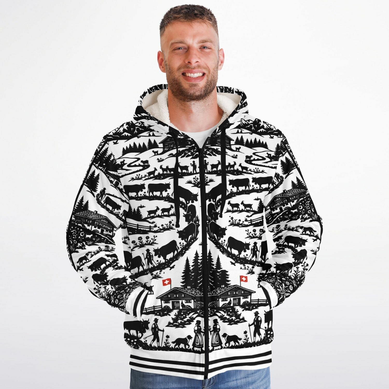 Microfleece Ziphoodie - AOP