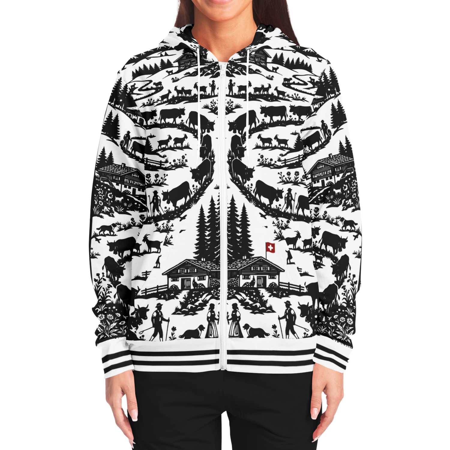 Hoodie zippé découpage Edelon poya