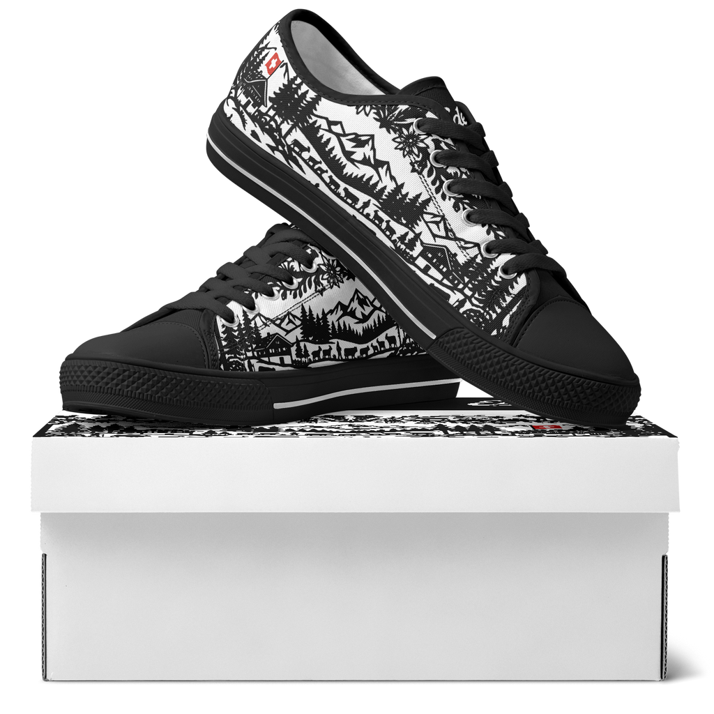 Schuhe Edelon Scherenschnitt Alpenmotiv – Schwarz