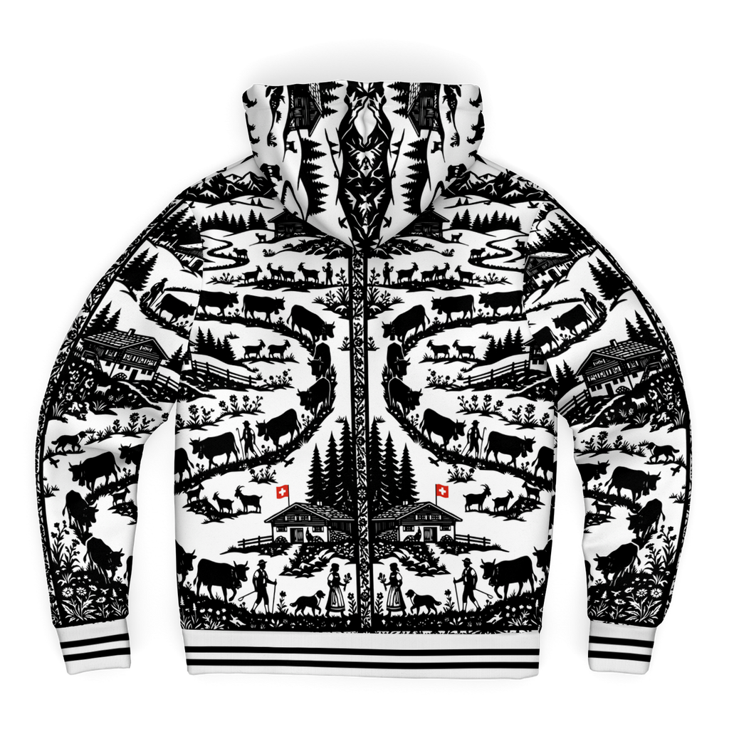 Sweat Zippé Doublure Polaire - Poya Style Papier Découpé Edelon