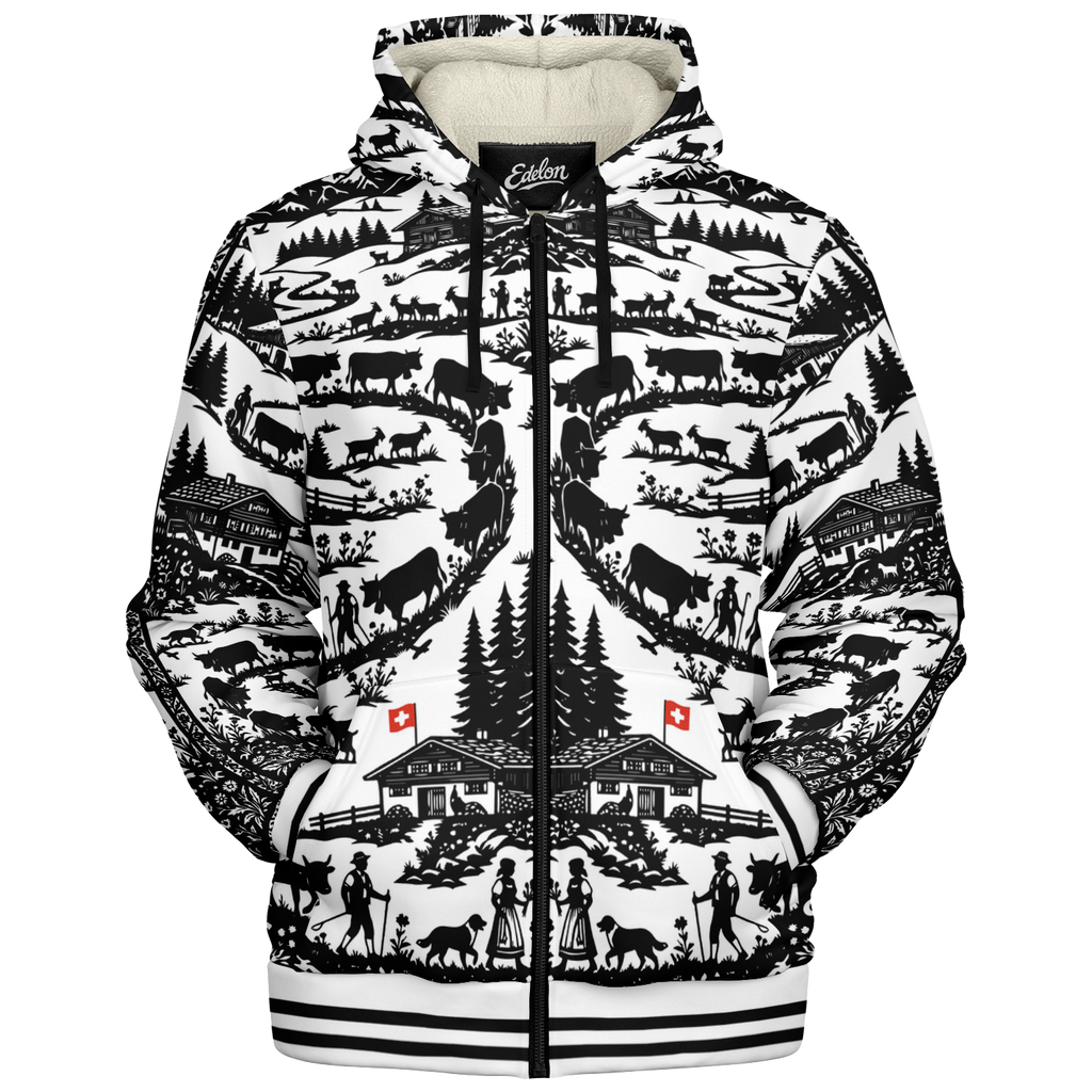 Sweat Zippé Doublure Polaire - Poya Style Papier Découpé Edelon