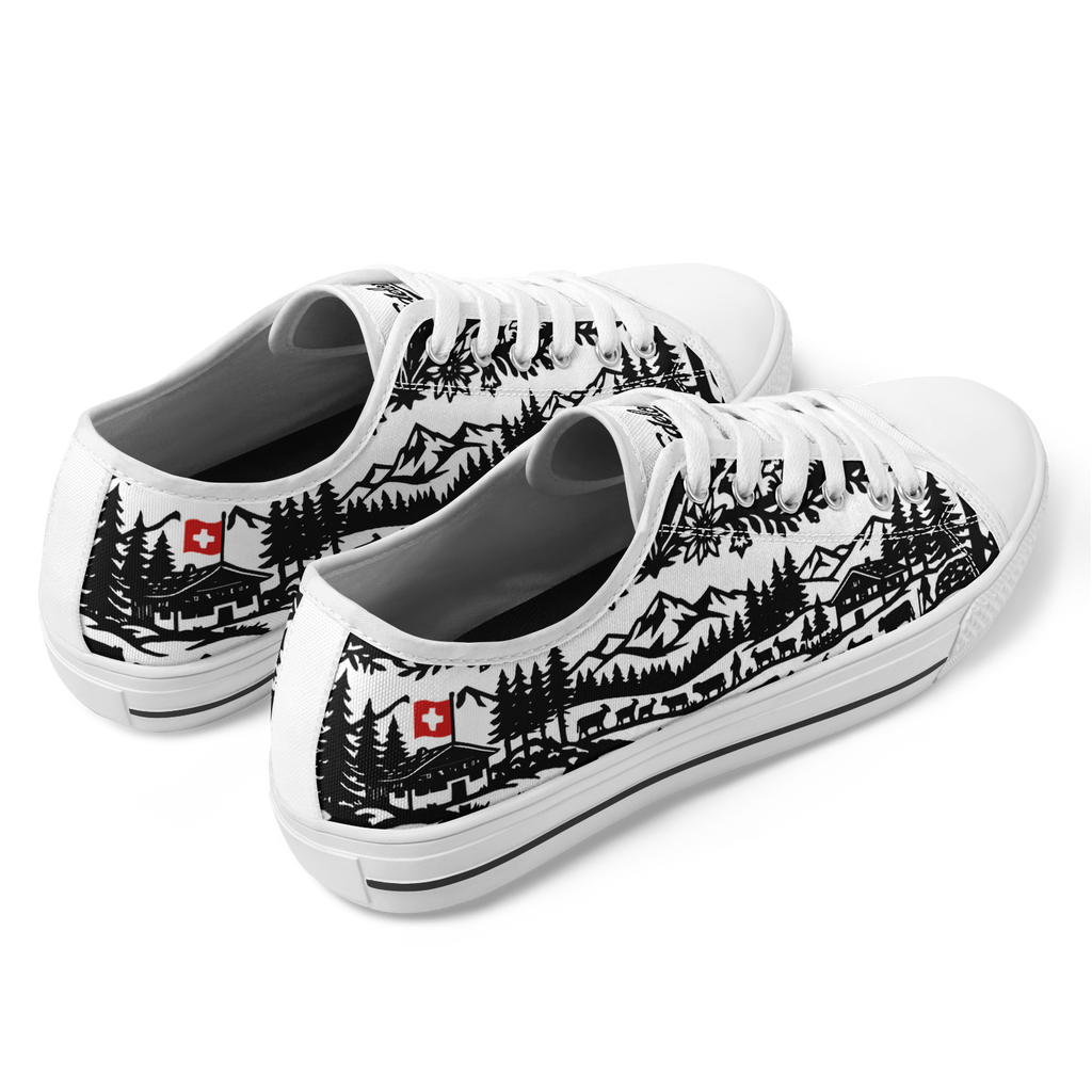 Schuhe Edelon Scherenschnitt Alpenmotiv – Weiß