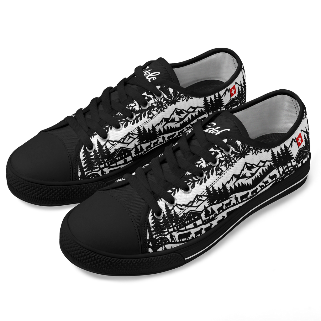 Schuhe Edelon Scherenschnitt Alpenmotiv – Schwarz
