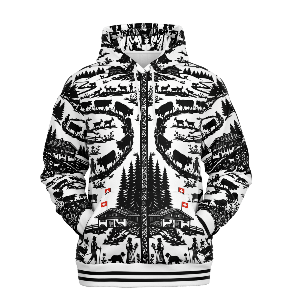 Hoodie Edelon Scherenschnitt Alpenmotiv