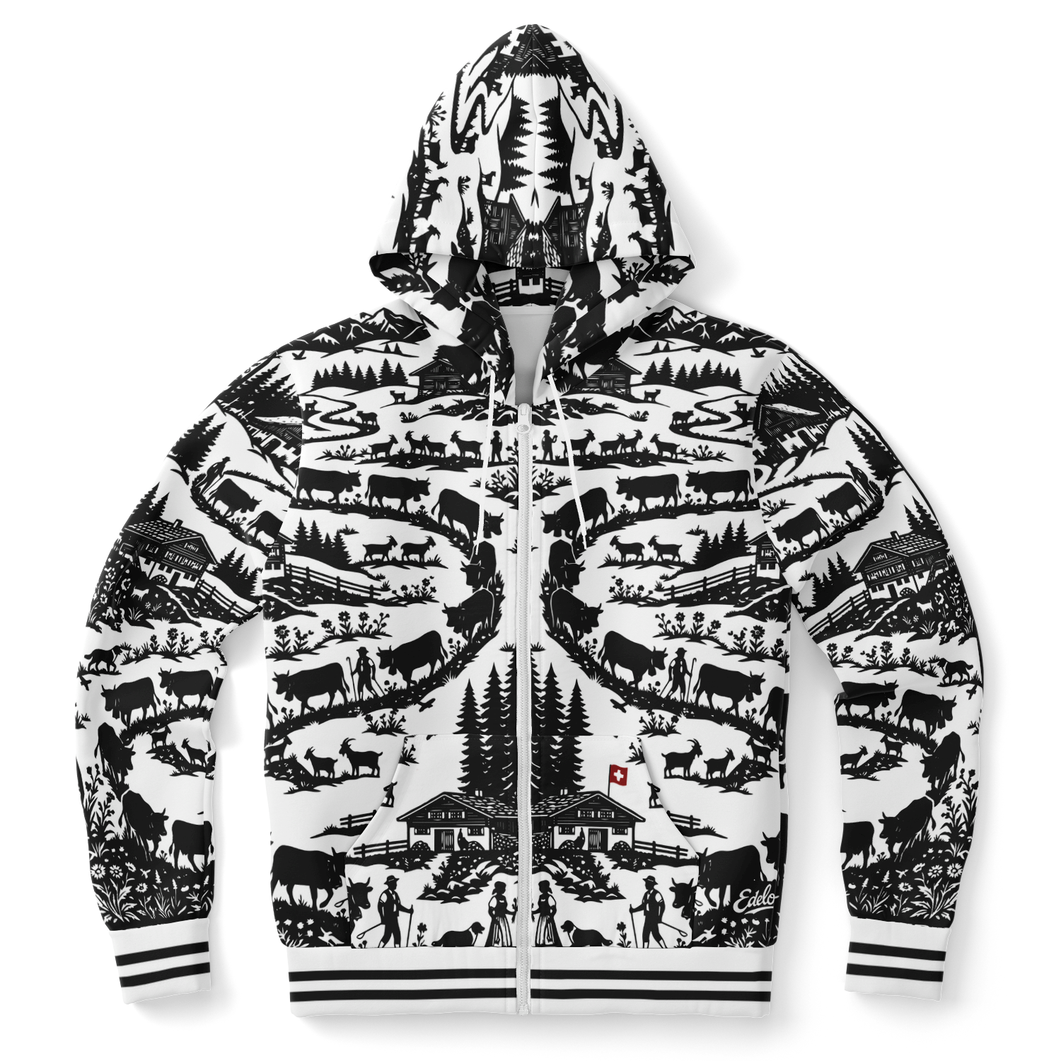 Hoodie zippé découpage Edelon poya