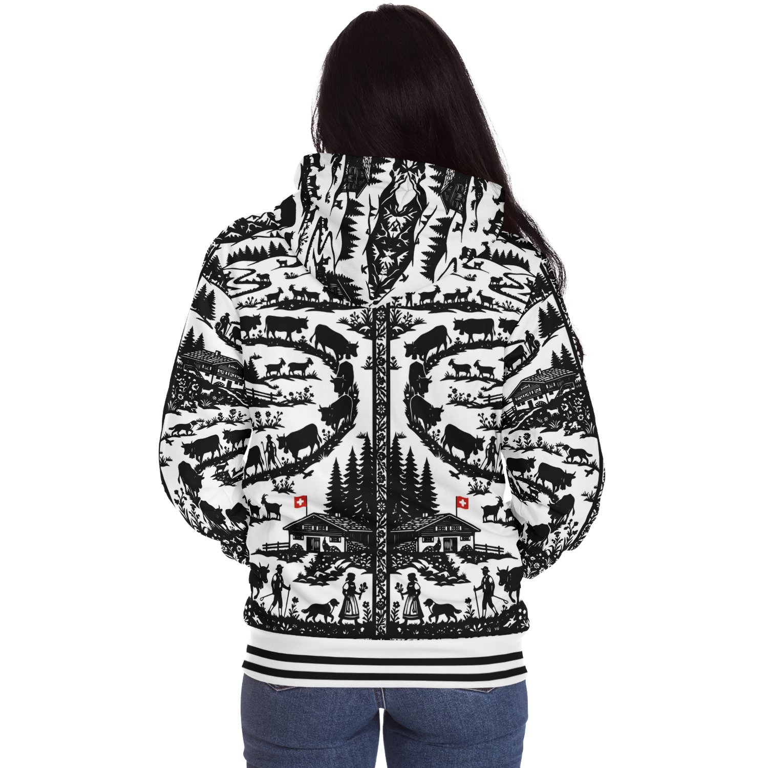 Sweat Zippé Doublure Polaire - Poya Style Papier Découpé Edelon