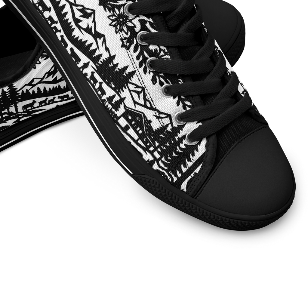 Schuhe Edelon Scherenschnitt Alpenmotiv – Schwarz