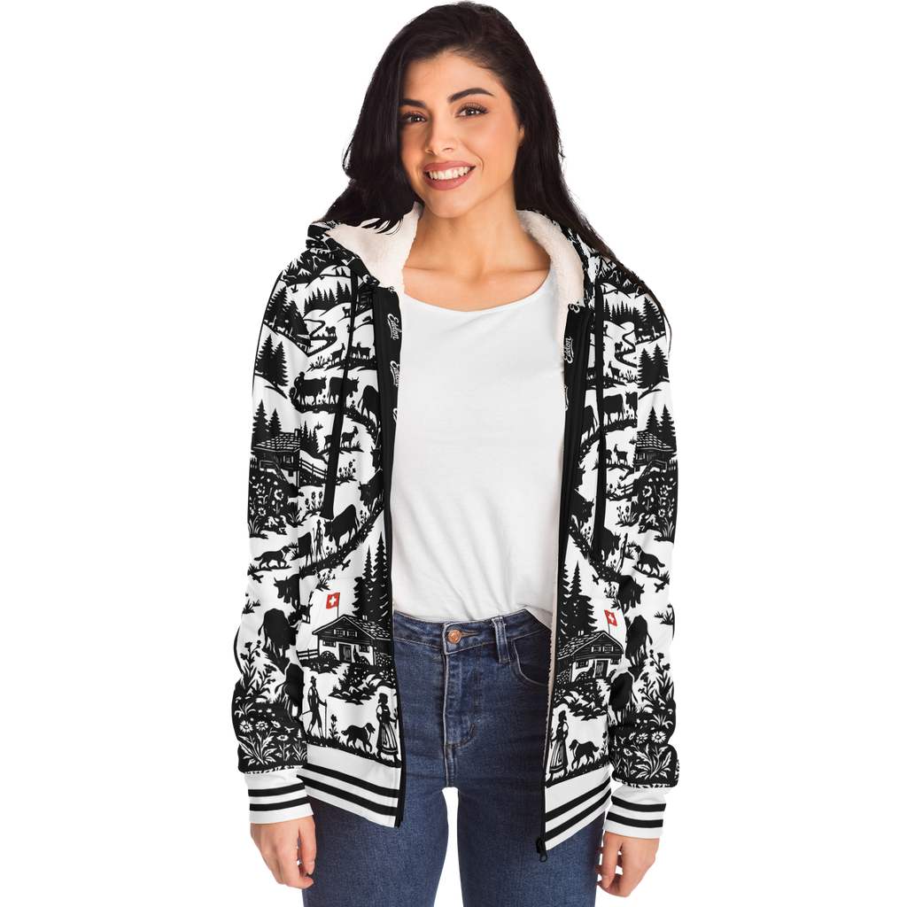 Sweat Zippé Doublure Polaire - Poya Style Papier Découpé Edelon